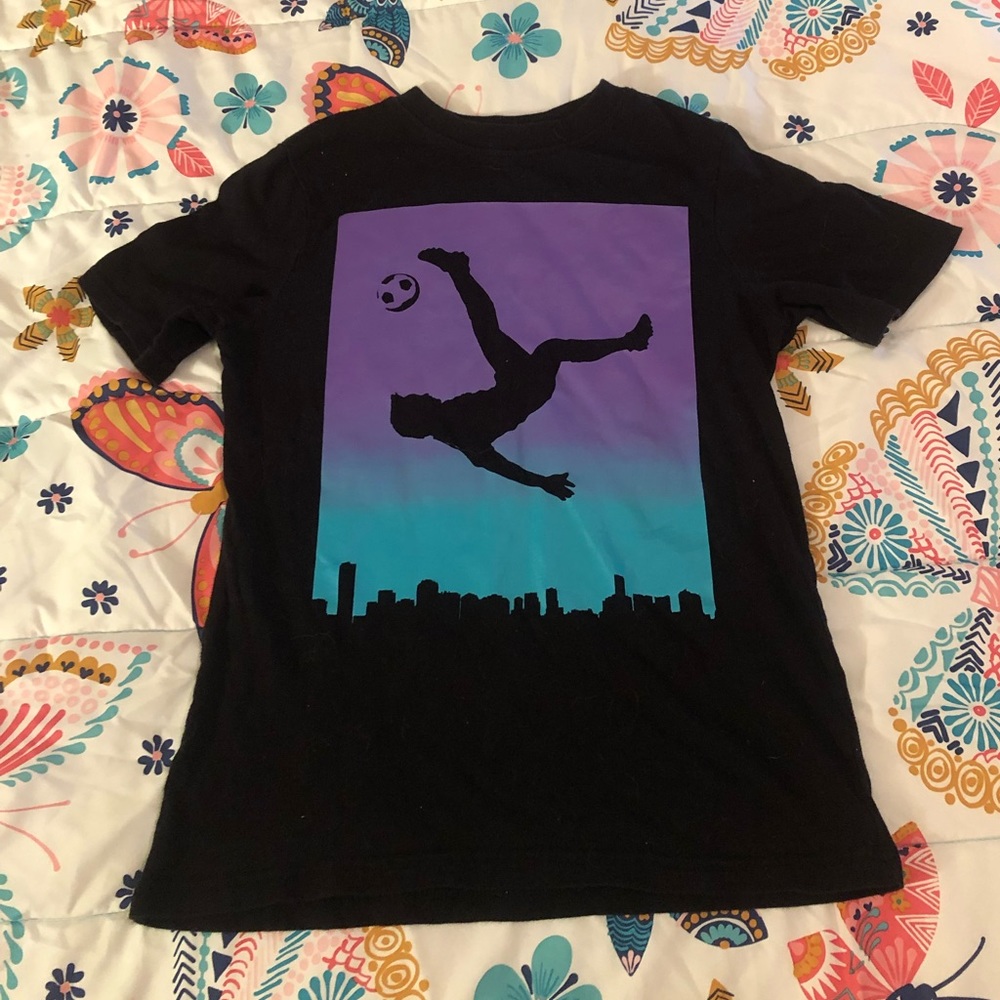 Boys soccer black T